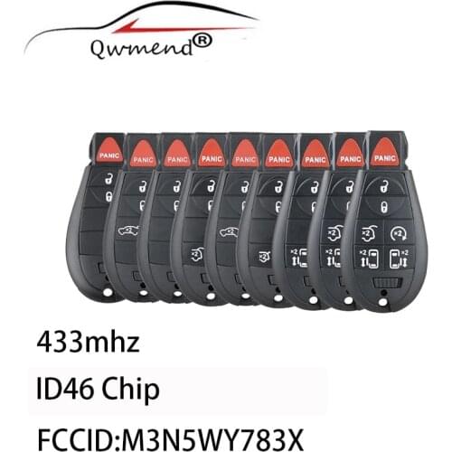 QWMEND M3N5WY783X Smart Car Key for Dodge 08-14 Grand Caravan 09-13 Journey Car Remote Key 433Mhz PCF7941 chip Y160 Blade