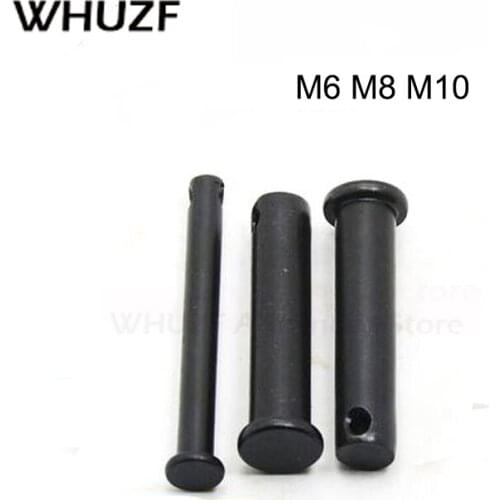 20/50Pcs M3-M20 GB882 Dowel Pin Flat Head Cylindrical Pin With Hole Black Carbon Steel HW352