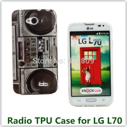 Vintage Cassette Tape Radio Camera Pattern Printed Soft TPU Cover Case For LG L70 D320 Cellphone Bag Free