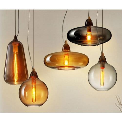 Vintage Stained Glass Pendant Lights Kitchen Bar Led Industrial Hanging Lamp Bedroom Living Room Home Light Fixtures Loft Decor