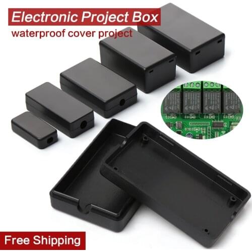 2pcs Black Waterproof Enclosure DIY Housing Instrument Case Plastic Project Box Storage Case Electronic Supplies Boxes 21 Sizes