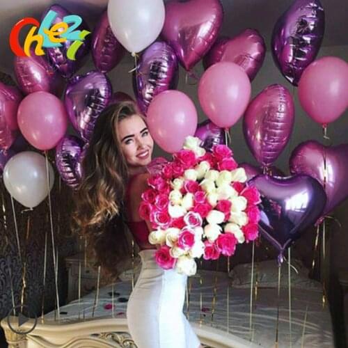 10pcs/lot Wedding Helium Balloon Rose Gold Pink Heart Foil Balloons Happy Birthday Party Decoration christmas Balloon