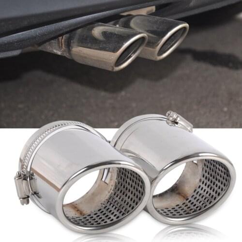 DWCX 2X STAINLESS EXHAUST TAIL REAR MUFFLER TIP PIPE TAILPIPE For VW Passat B6 2006 2007 2008 2009 2010 Passat CC