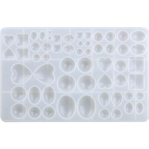 1pcs UV Resin Big Silicone Mold Heart Water/Drop/Square/Oval/Round Beads Liquid Resin Mold For DIY Pendant Jewelry Making