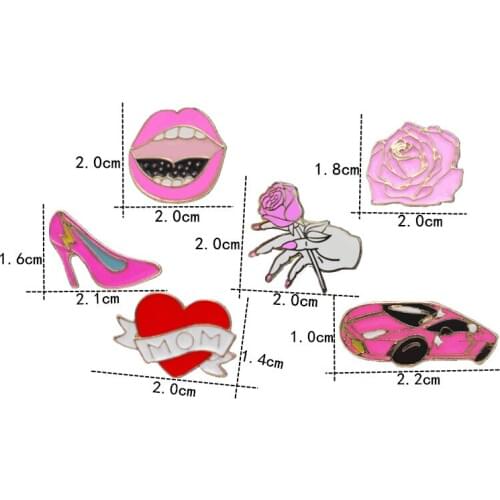 1pc Japanese jewelry batch of hair beauty girl fantasy dreams drip oil brooch roses love car high heels enamel pin