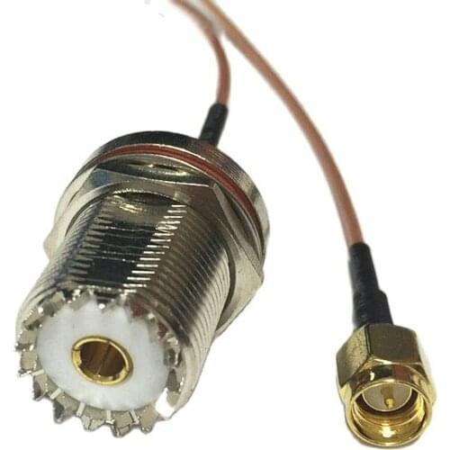 1PC New SMA Male Plug to UHF Female Jack nut Connector RG178 Coaxial Cable 15CM 6" Adapter Pigtail