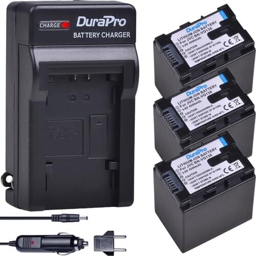 3Pcs 4500mAh BN-VG138 BN VG121 VG114 VG107 Camera Batteries + US/UK Single Charger for JVC GZ E10 E100 E245 E265 E565 EX21