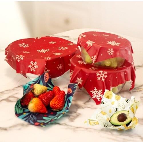 3pcs/pack 8 Colors Beeswax Food Wraps Eco Fresh-keeping Foods Wrapping Film