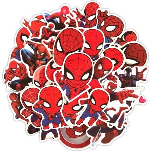 35 Marvel Stickers Anime Cartoon Waterproof Sticker Spider-Man Deadpool Sticker Guitar Laptop Luggage Children Toy Car Sticker