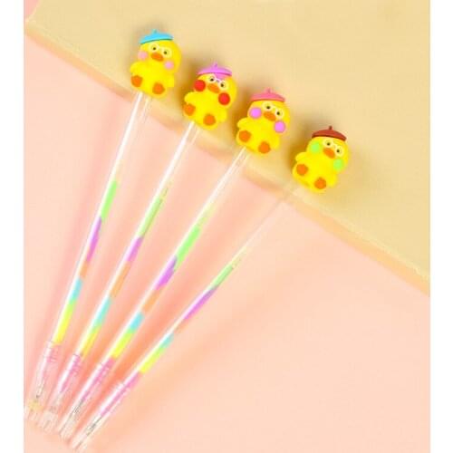 36 pcs/lot Creative Yellow Duck Colorful Ink Gel Pen Cute 0.5 mm Drawing Pens Promotional Gift Office School Supplies