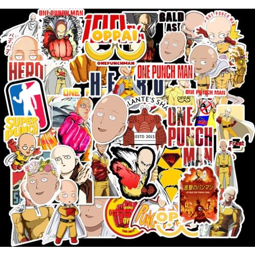 49pcs/set japan hot anime Superhero ONE PUNCH MAN guitar Pad DIY Cartoon Adorkable Cartoon stickers
