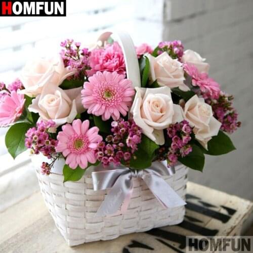 HOMFUN Full Square/Round Drill 5D DIY Diamond Painting "Flower landscape" 3D Embroidery Cross Stitch 5D Home Decor A17677