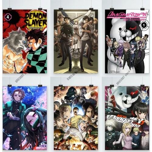 DIY Diamond Painting Anime Demon Slayer/Danganronpa/Attack on Titan Diamond Embroidery Mosaic Cross Stitch Kits Home Decoration