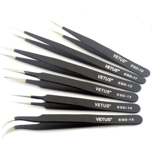 Antistatic BGA ESD Tweezers 6PCS/Lot ESD-10 ESD-11 ESD-12 ESD-13 ESD-14 ESD-15