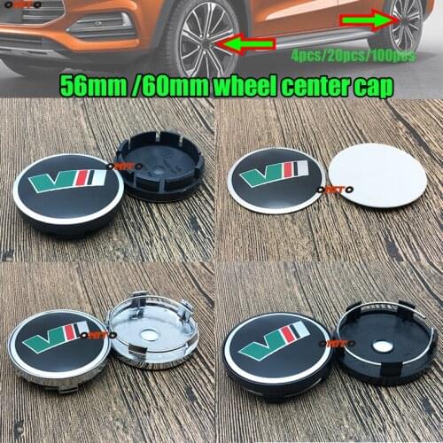 Car Styling VII Logo Car Emblem 56mm 2.2" 60mm 2.36" 135mm 5clips PVC/ABS Car Wheel Center Cap Wheel Rim Hub Cap Covers
