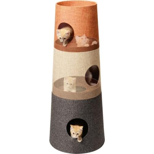 Tower Condo Cat Tree House Furniture Post Cat Pillar Kitten Bed Pet Shelf Pet Cave Casa Para Gato Mand Kat Luxury Cat Bed DD50MW