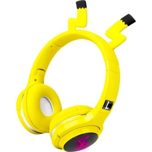 Bluetooth Headphones Cute LED Girls Gift Kids Headset Wireless HIFI Stereo Bass 3.5mm Plug With Mic