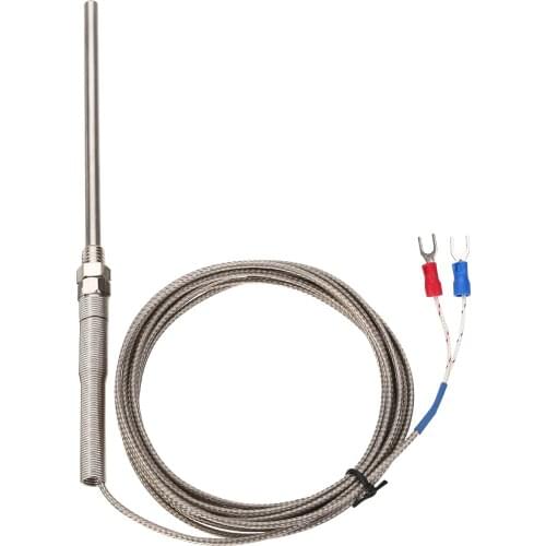 1pc K type Thermocouple Sensor 0-400 Degree Celsius Stainless Steel Temperature Probe 100mm 300cm Wire Length Instrument Tool