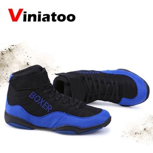 New Breathable Mesh Boxing Shoes Me Professiona Boxing Sneakers Light Weight Flighting Footwears Anti Slip Wrestling Shoes