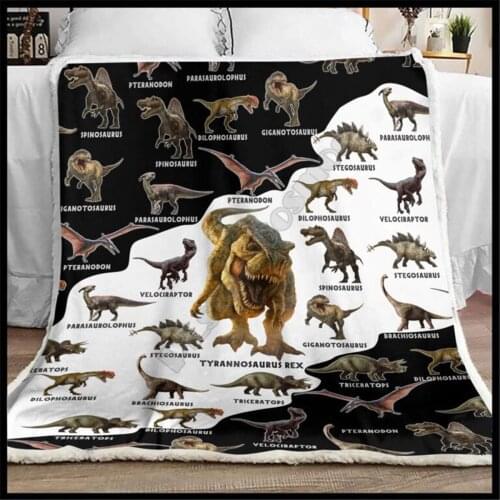 Love Dinosaur Blanket printed fleece blanket Beds Hiking Picnic Thick Quilt Fashionable Bedspread Sherpa Throw Blanket 06