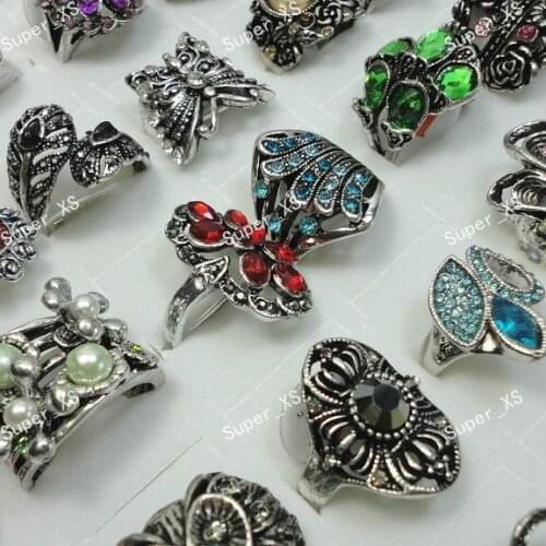 Hot!! 8Pcs Whole Jewelry Lots Ring Retro Alloy Mixed Style Antique Silver Plated Rings LR426 Free Shipping fashion gift