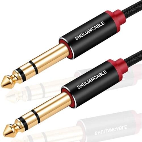 Lungfish Guitar Instrument Cable, 6.35mm TRS Stereo Audio Cable Male to Male for Electric Guitar, bass Guitar, Electric Mandolin