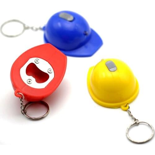 Creative Led Light Keychain Bottle Opener Keychain With Helmet Shape Pendant Bottle Opener Wedding Party Favor Gifts