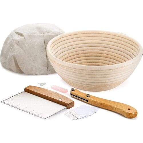 Round Bread Proofing Baskets Cloth Liner, Banneton Proofing Baskets 25Cm Bread Proofing Baskets for Baking