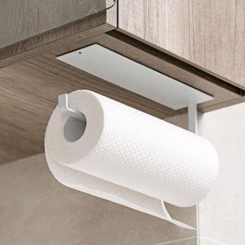 Hot Paper Towel Holder Under Kitchen Cabinet Self Adhesive Towel Paper Holder Stick on Wall SUS304 Stainless Steel