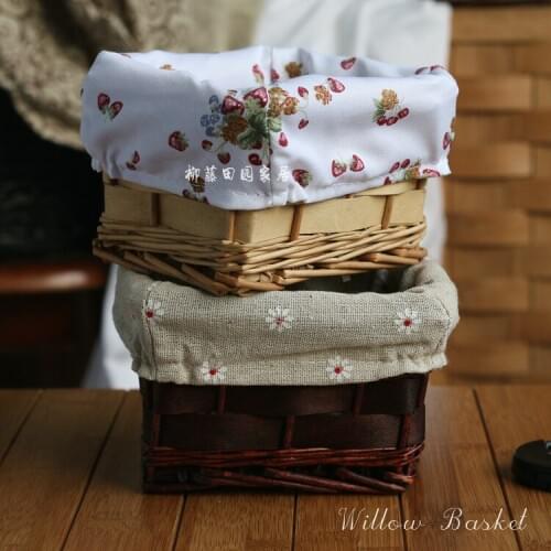 Mini Storage Willow Storage Basket Rattan Bamboo Rustic Lace Storage Small Box Basket For New Year New Decro
