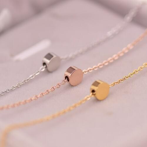 YUN RUO Fashion Rose Gold Simplify Bean Pendant Necklace Titanium Steel Jewelry Woman Birthday Gift Never Fade Drop Shipping