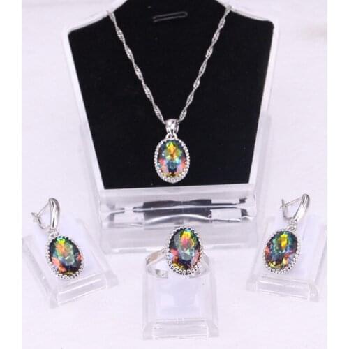 New 2021 Necklace Earrings Set Silver 925 Jewelry Set for Women Free Gift Ring Necklace Pendant Wedding Jewelry