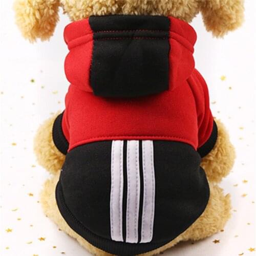 Adidog Pet Dog Clothes for Small Dogs,Winter Sports Hoodie Jacket Pure Cotton Soft Warm Sweater,Teddy Chihuahua Puppies Clothing