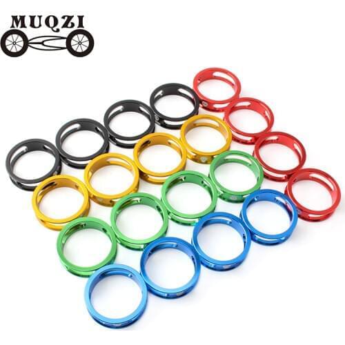 MUQZI 4Pcs 10mm Bicycle Headset Stem Spacer 28.6MM MTB Road Fixed Gear Folding Bike Cycling Aluminum Alloy Washer Fork Gasket