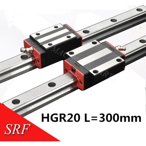20mm Square guide rail 1pcs HGR20 L=300mm linear motion rail block with 2pcs HGH20CA or HGW20CC block carriage