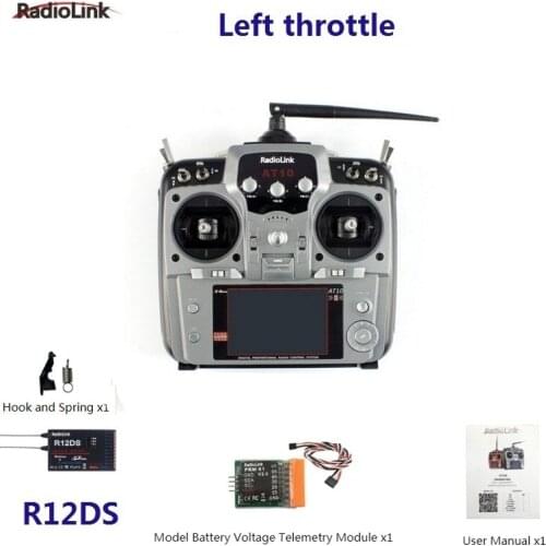 Radiolink AT10 II 2.4G 12CH Radio Transmitter W/ R12DS R10D R12DSM Receiver 11.1V Battery for RC FPV Drone Airplane Helicopter