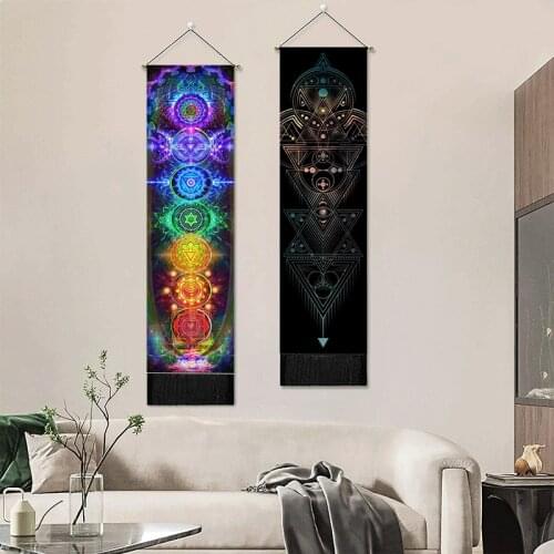 Seven Chakras Series Decorative Cloth Tapestry Tassel Hanging Painting Living Room Hanging Scroll Painting Blanket Home Decor