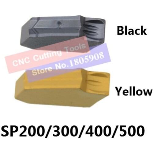 10PCS Single Cutting inserts SP200 SP300 SP400 SP500 Coating Yellow/Black for Steel/Stainless Steel Cutting blade SPB26/32