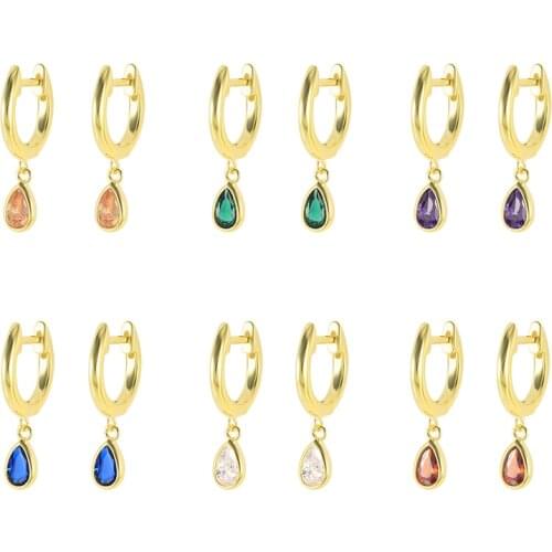 CANNER pendientes plata 925 Sterling Silver Earrings Geometric Drop-shaped Crystal Earring Dangle European and American Jewelry