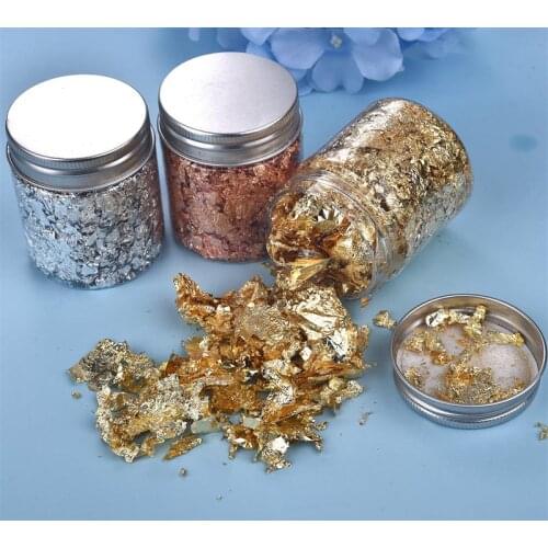 1 Bottle Resin Fillings Gold Leaf Flakes Gold Silver Confetti Filling For DIY Epoxy Resin Craft Nail Art Decoration