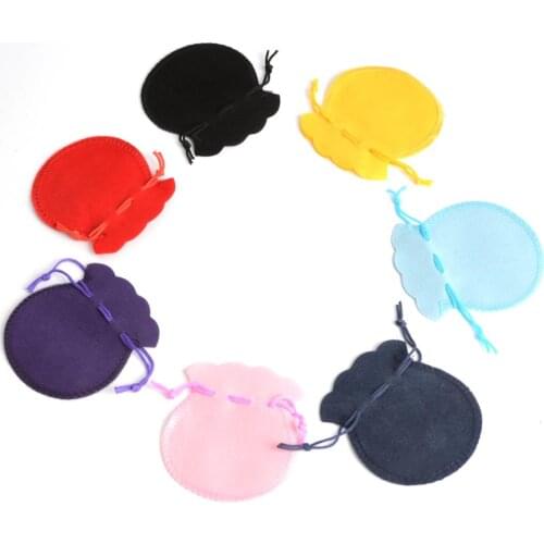 10pcs/lot 7x8cm 9x12cm Velvet Bag Drawstring Pouch Calabash Jewelry Ring Packing Bags Wedding Christmas Candy Gift Favor Bag