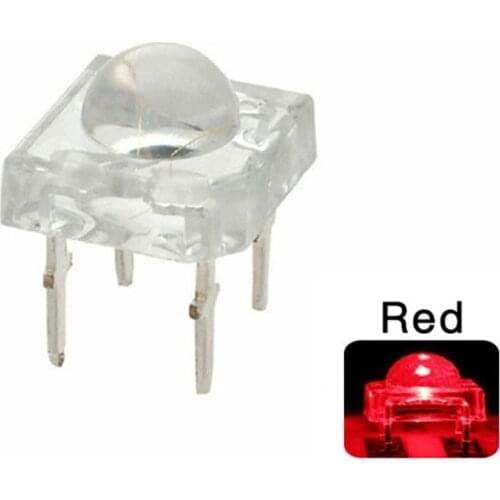 100pcs 5mm F5 Piranha Red LED Super Flux Transparent 5 mm Ultra Bright Water Clear Lens Lamp 4 Pin Light Beads