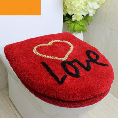 2pcs/set Winter Thicken Washable Toilet Seat Cover Bathroom Potty Toilet Mat Soft Comfortable Toilet Rings Overcoat Toilet Case