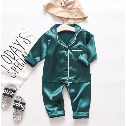 2021 Autumn Solid Girls Pajama Sets Fashion Children Pajamas Clothing Sets Kids Sleepwear Children Clothing Boy Sets 1-4 Age