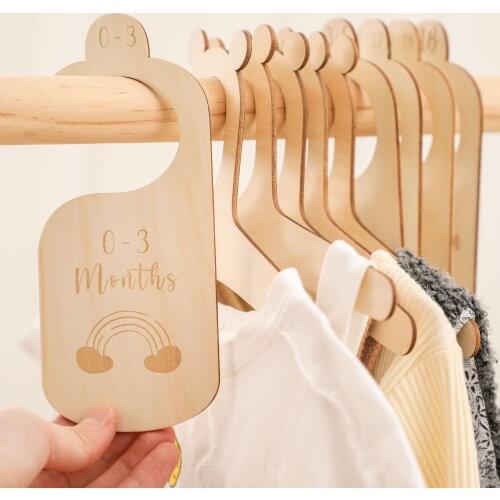 5/7 Pc Baby Nursery Closet Dividers Rainbow Wood Nursery Closet Clothes Organizers Baby Wardrobe Divider Newborn Supplies Gift