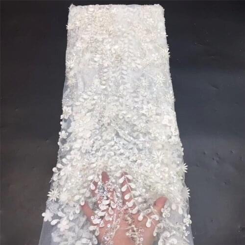 African sequin lace fabric 2020 high quality lace fabric Nigeria French mesh tulle lace fabric women wear ZX3675