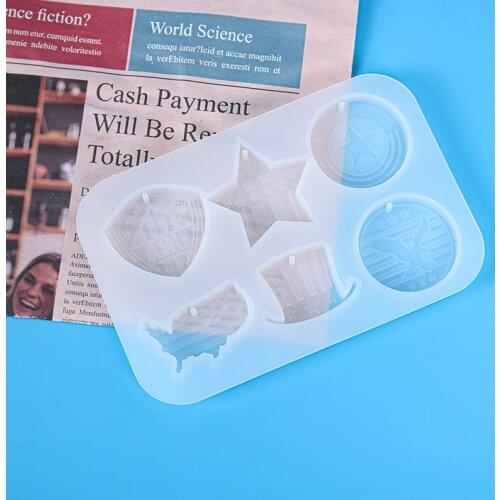 Independence Day Pendant Silicone Mold Shield Star Hat Shape Epoxy Resin Mould Jewelry Accessories Decor Making Tools