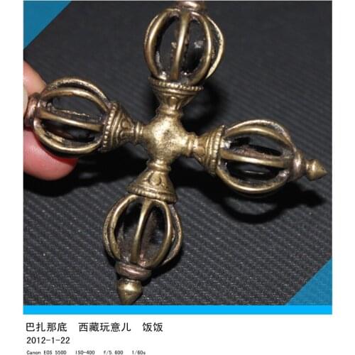 Bazaar Nepal handicrafts Buddhist supplies Tibetan tantra multiplier Pure copper cross nine stocks just pestle