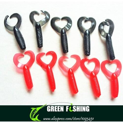 Free shipping 35mm 500pcs/lotsoft worms double tail grubs baits for fishing lure two tails lures grub twintail grub lures