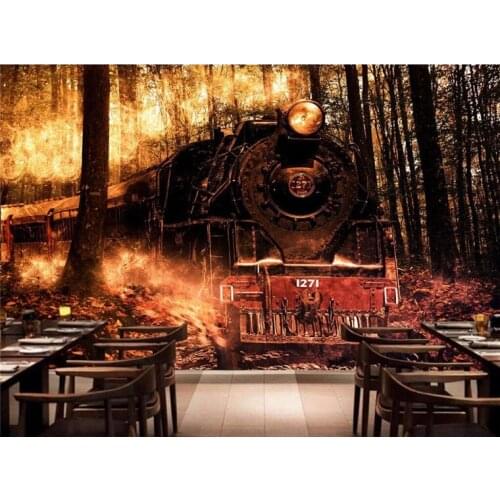 Large Custom Wallpaper Mural Retro Nostalgic Style 3D Train Tooling Background Wall wallpaper for walls 3 d